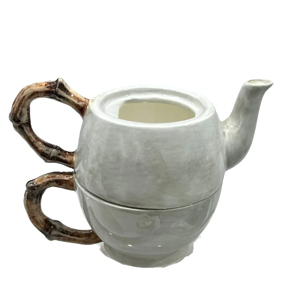 STUDIO B CERAMIC 3 PIECE CERAMIC STACKING TEAPOT
